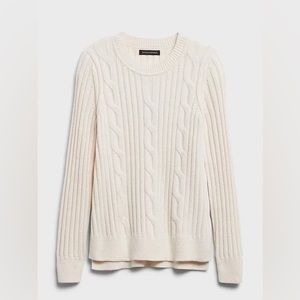 Chunky Cable-Knit Sweater in ivory white